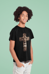 Leeuw kruis - Christelijk jongens kinder T-shirt
