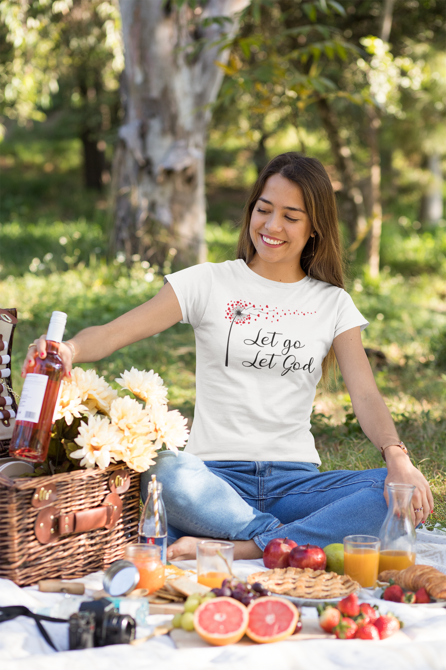 Let Go Let God - Christelijk Dames T-Shirt