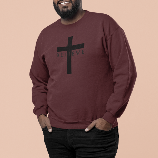 Christelijk heren sweater trui samen - Believe Cross