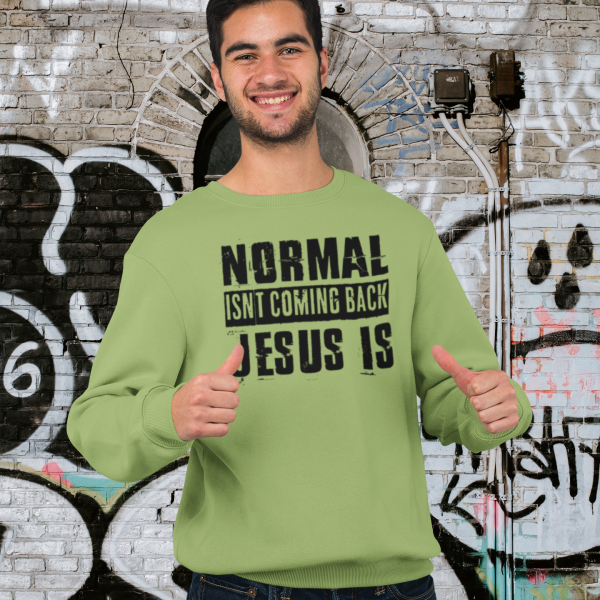 Christelijke Heren sweater - Normal isn't coming back, Jesus is!