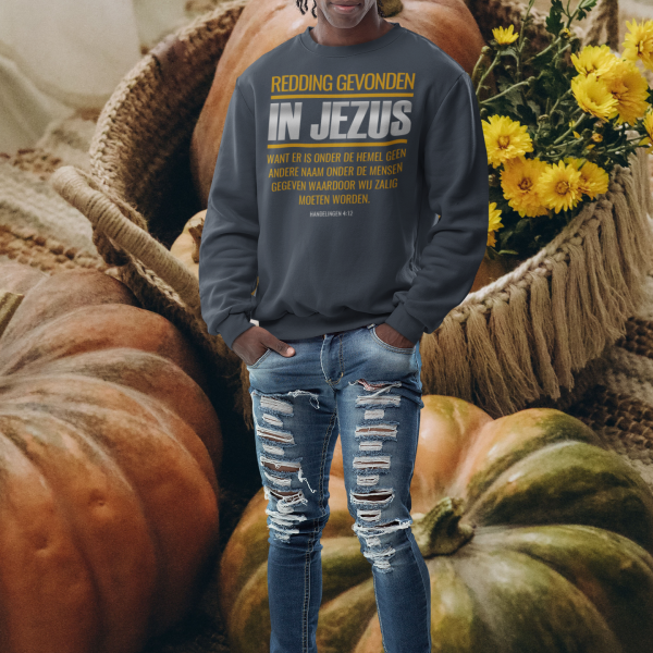 Christelijke Heren sweater - Zalig door Jezus
