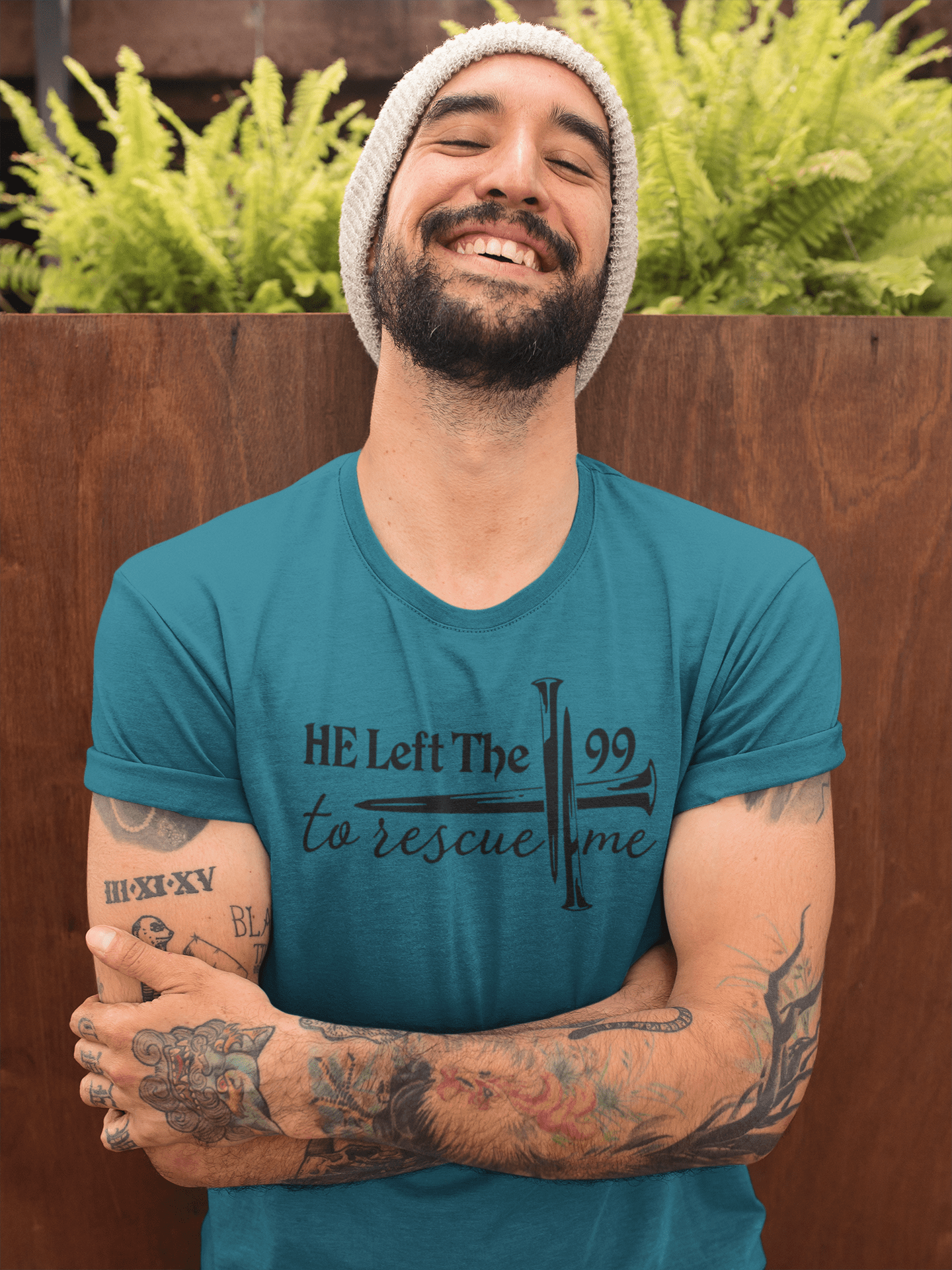 He left the 99 to rescue me - Christelijk heren T-shirt
