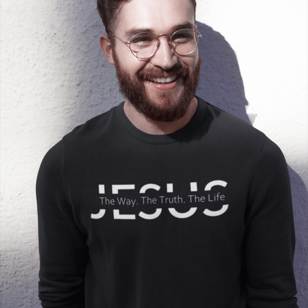 Christelijke Heren sweater - Ik ben de weg, de waarheid en het leven