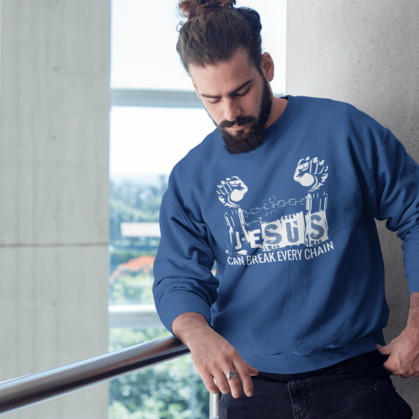 Christelijke Heren sweater - Jesus can break every chain