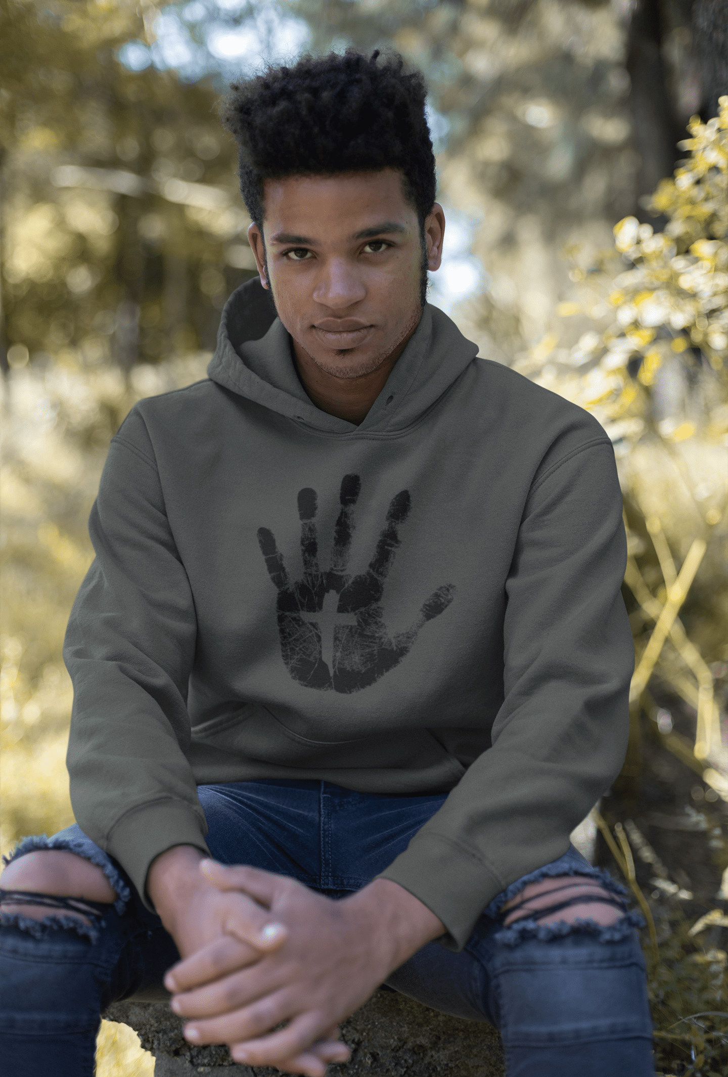 Christelijke heren hoodie! - Aangeraakt door Jezus