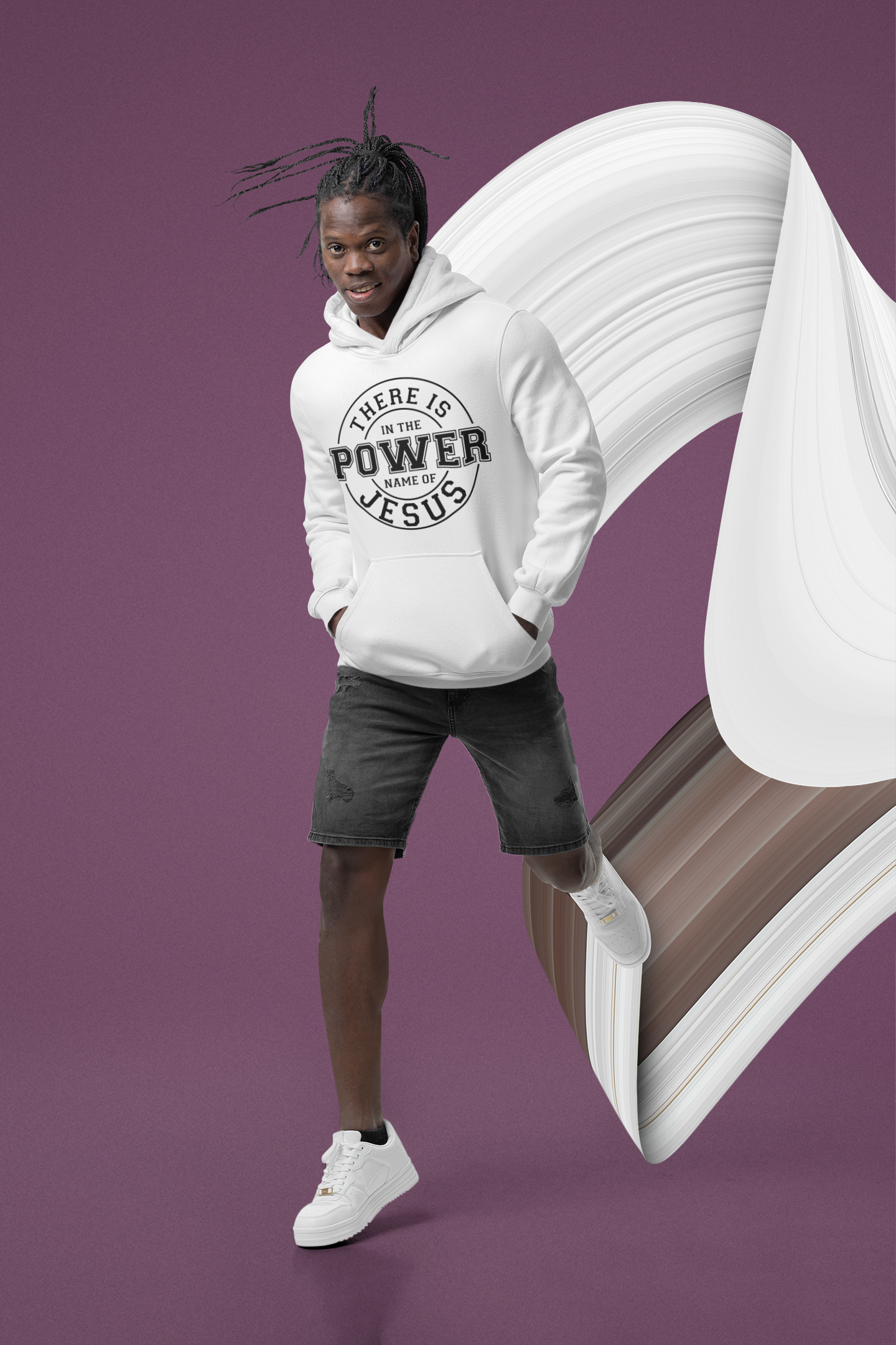 Christelijke heren hoodie! - Power in the name of Jesus