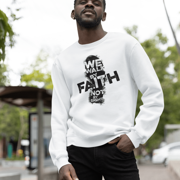 Christelijke Heren sweater - We walk by Faith, not by sight