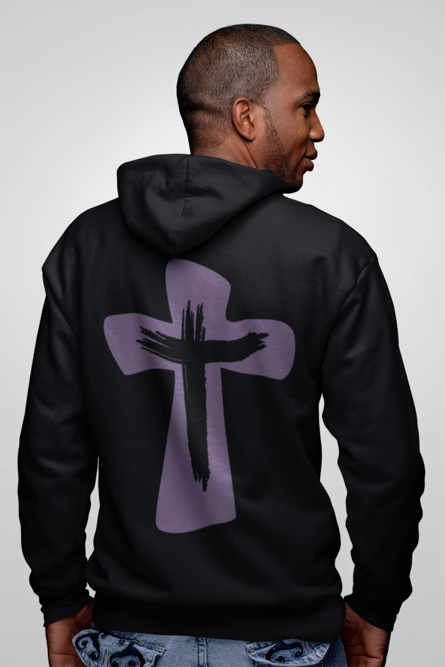 Christelijke heren hoodie - JBW cross - van biokatoen in 29 kleuren